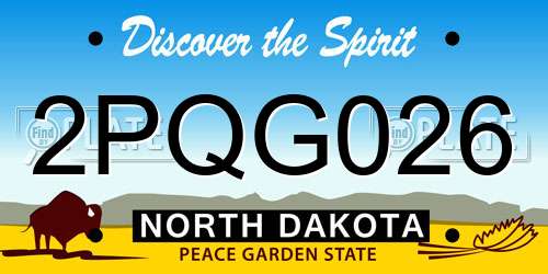 2PQG026 North Dakota License Plate