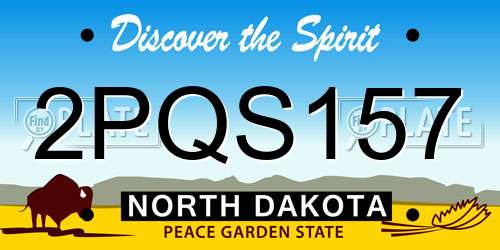 2PQS157 North Dakota License Plate