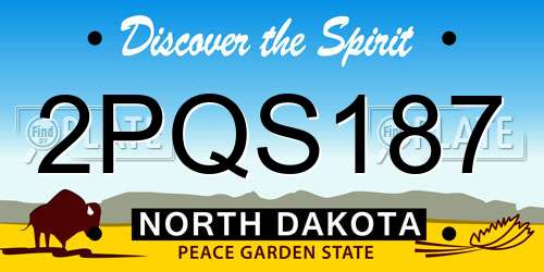 2PQS187 North Dakota License Plate