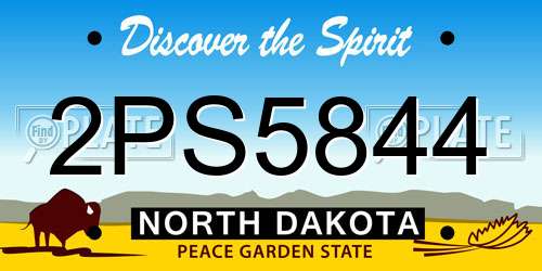 2PS5844 North Dakota License Plate
