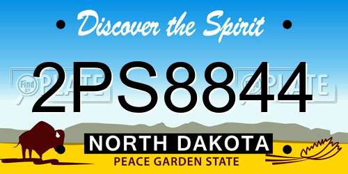 2PS8844 North Dakota License Plate