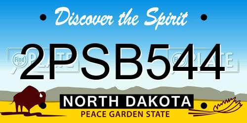 2PSB544 North Dakota License Plate