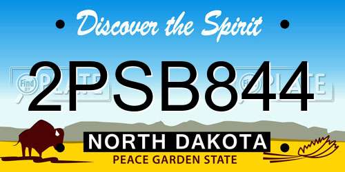 2PSB844 North Dakota License Plate