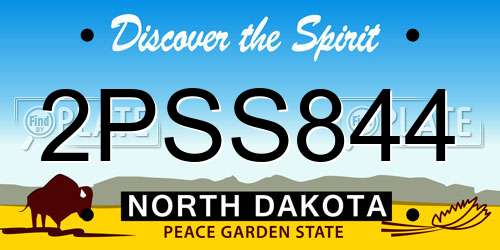 2PSS844 North Dakota License Plate