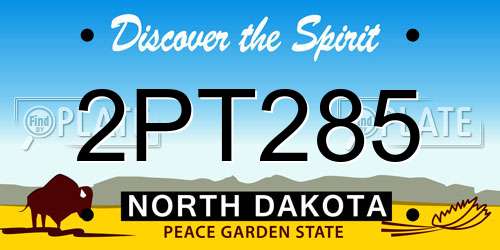 2PT285 North Dakota License Plate