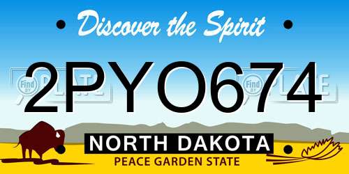 2PYO674 North Dakota License Plate