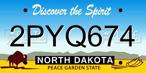 2PYQ674 North Dakota License Plate