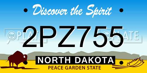 2PZ755 North Dakota License Plate