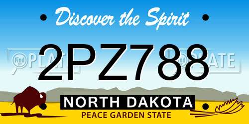 2PZ788 North Dakota License Plate