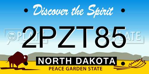 2PZT85 North Dakota License Plate