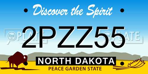 2PZZ55 North Dakota License Plate