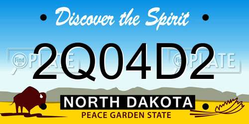 2Q04D2 North Dakota License Plate