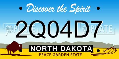 2Q04D7 North Dakota License Plate