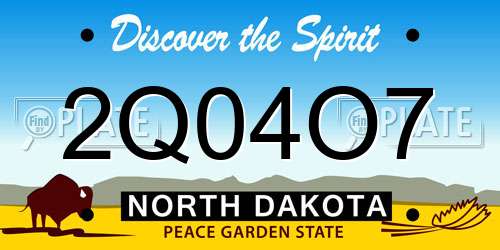 2Q04O7 North Dakota License Plate