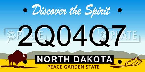 2Q04Q7 North Dakota License Plate