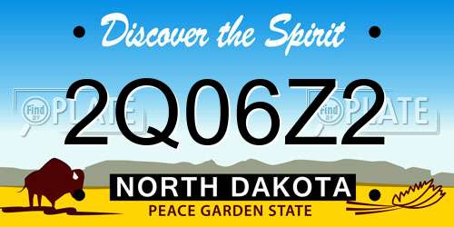 2Q06Z2 North Dakota License Plate