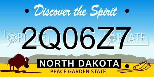 2Q06Z7 North Dakota License Plate