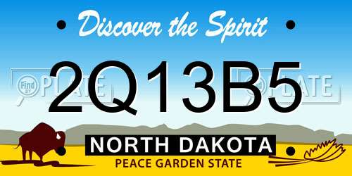 2Q13B5 North Dakota License Plate