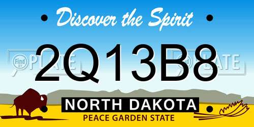 2Q13B8 North Dakota License Plate