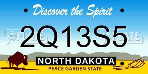 2Q13S5 North Dakota License Plate