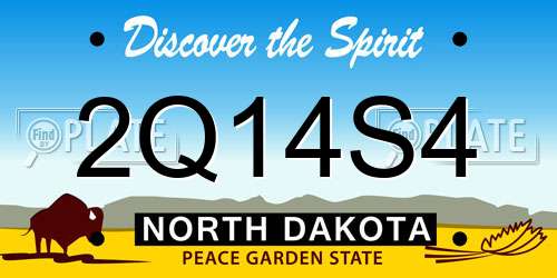 2Q14S4 North Dakota License Plate