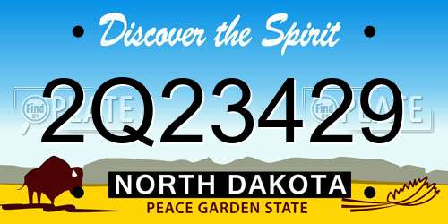 2Q23429 North Dakota License Plate