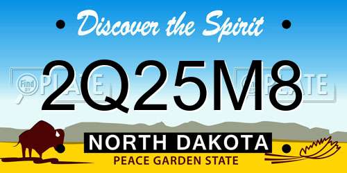 2Q25M8 North Dakota License Plate