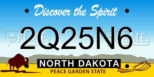 2Q25N6 North Dakota License Plate