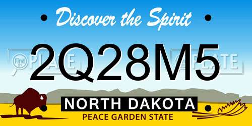 2Q28M5 North Dakota License Plate