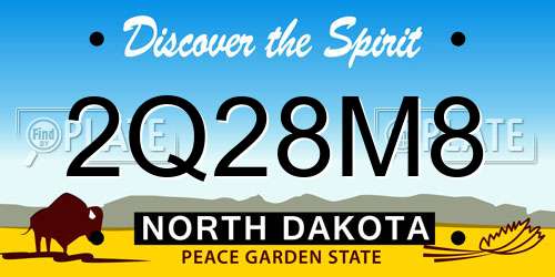 2Q28M8 North Dakota License Plate