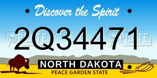 2Q34471 North Dakota License Plate