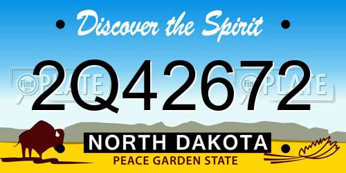 2Q42672 North Dakota License Plate