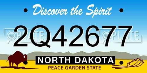 2Q42677 North Dakota License Plate