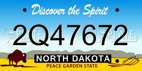 2Q47672 North Dakota License Plate
