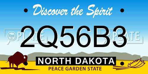 2Q56B3 North Dakota License Plate