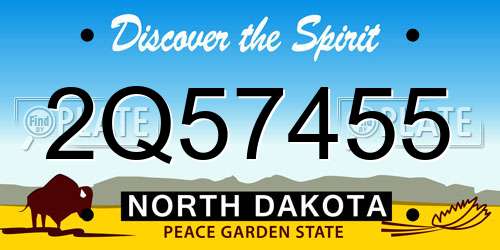 2Q57455 North Dakota License Plate