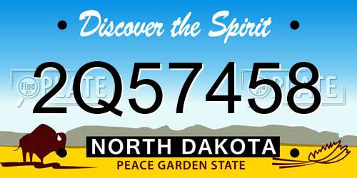 2Q57458 North Dakota License Plate