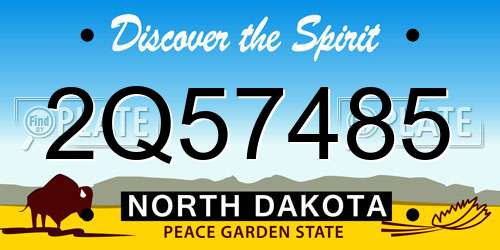 2Q57485 North Dakota License Plate