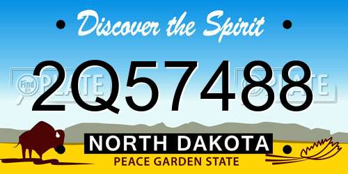 2Q57488 North Dakota License Plate