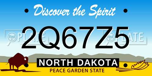 2Q67Z5 North Dakota License Plate