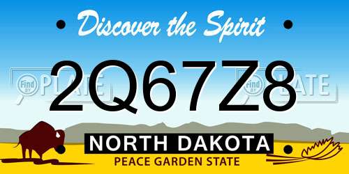 2Q67Z8 North Dakota License Plate