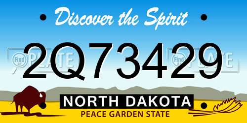 2Q73429 North Dakota License Plate