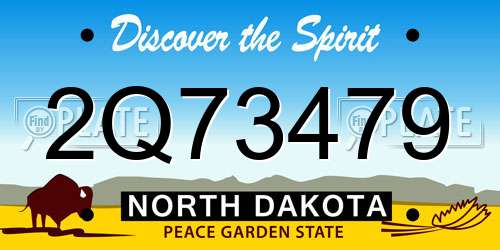 2Q73479 North Dakota License Plate