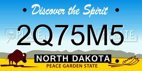 2Q75M5 North Dakota License Plate