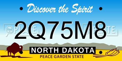 2Q75M8 North Dakota License Plate
