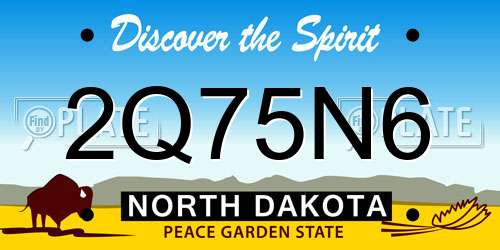 2Q75N6 North Dakota License Plate