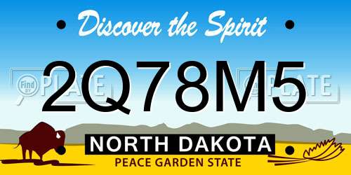 2Q78M5 North Dakota License Plate