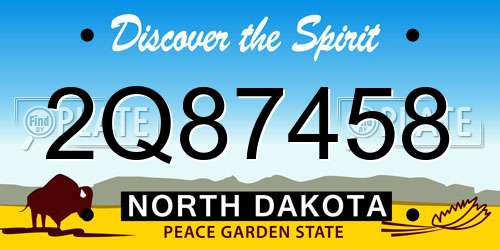 2Q87458 North Dakota License Plate