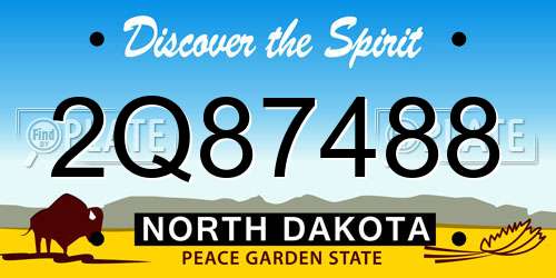 2Q87488 North Dakota License Plate