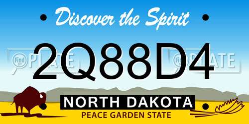 2Q88D4 North Dakota License Plate